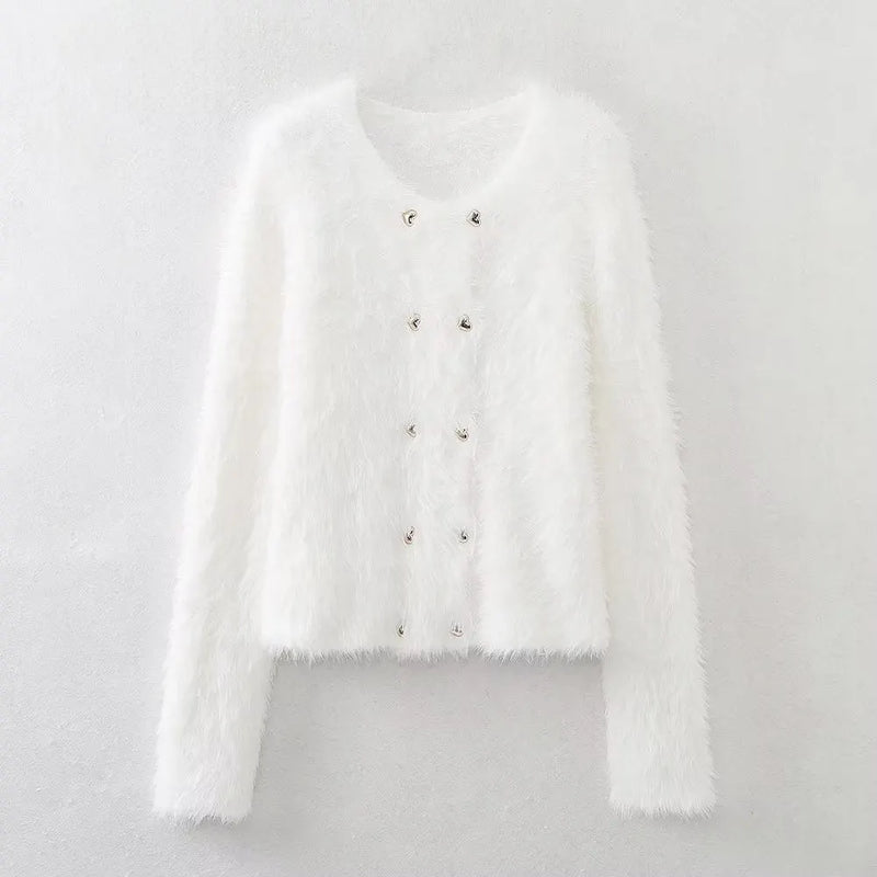 Gentle Mink Fur Sweater Coat: ’s Winter Knit Cardigan