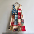 Women's Vintage Independence Day Flag Print Comfort Dress elevenforest
