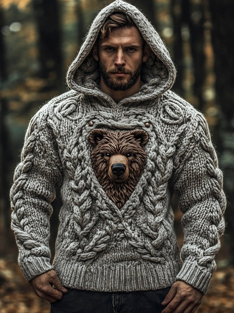 Viking Bear Totem Men's Hooded Sweater elevenforest