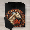 Vintage Horse Art Pattern Knit Sweater artswardrobe