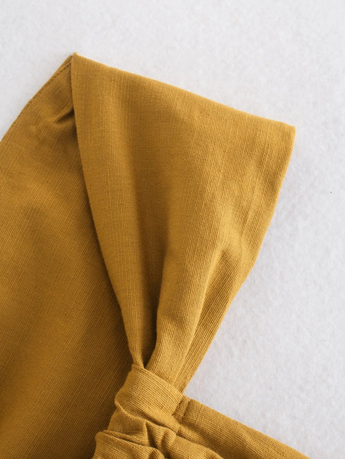 Laura One Shoulder Crop Linen Top