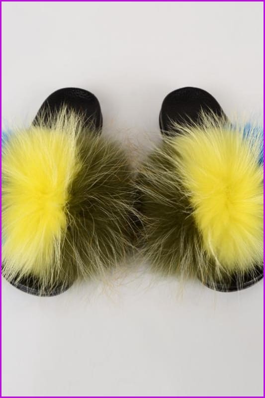 {5-7 Days Wait for Make} New Color Raccoon Fur Slides F580