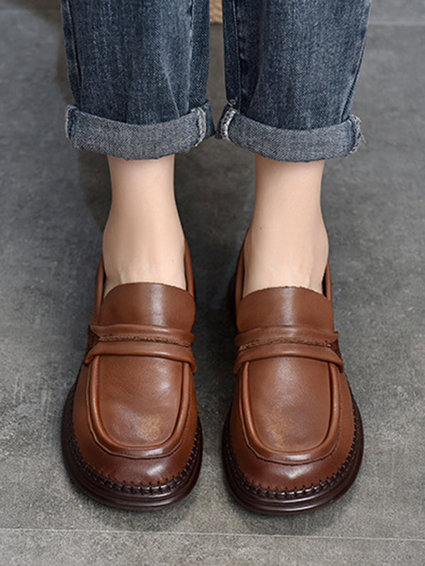 Round-toe Color Square-toe Shoes