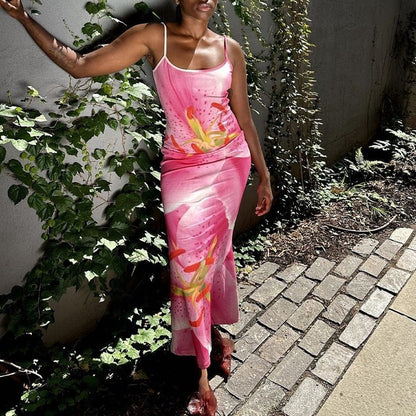 Taruxy Print Beach Vacation Maxi Dress ’s Backless Strapless Summer Female Party Dress Slim Suspender Clothes