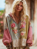 Women's Floral Vintage Casual Hoodie elevenforest
