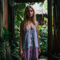 Retro Boho Tribal Art Embroidery Print Cotton And Linen V-neck Sleeveless Midi Dress elevenforest