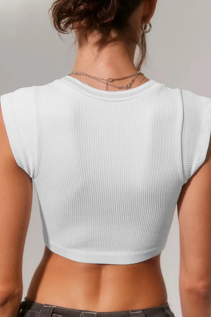Street Patchwork U Neck T-shirts