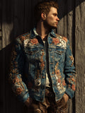 Men's Retro Casual Western Denim Top Jacket elevenforest