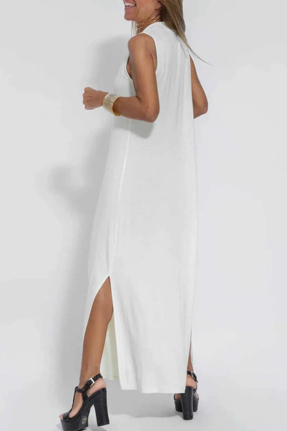 Street Patchwork V Neck Vest Dress Dresses(4 Colors)