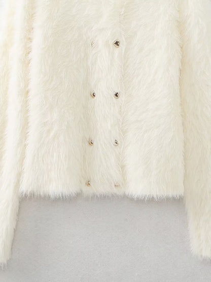 Gentle Mink Fur Sweater Coat: ’s Winter Knit Cardigan