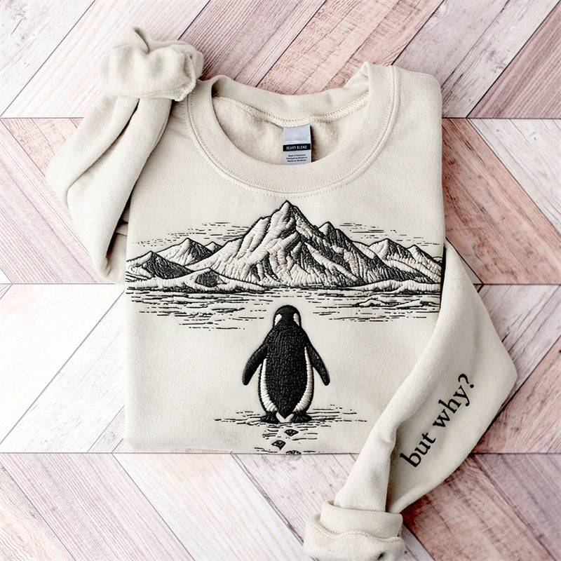 Comstylish Nihilism Penguin Polar Mountains Cozy Sweatshirt