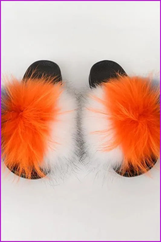 {5-7 Days Wait for Make} New Color Raccoon Fur Slides F580