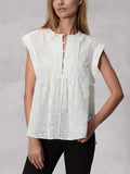 Women's Sleeveless Cotton&Linen Hollow Vest 