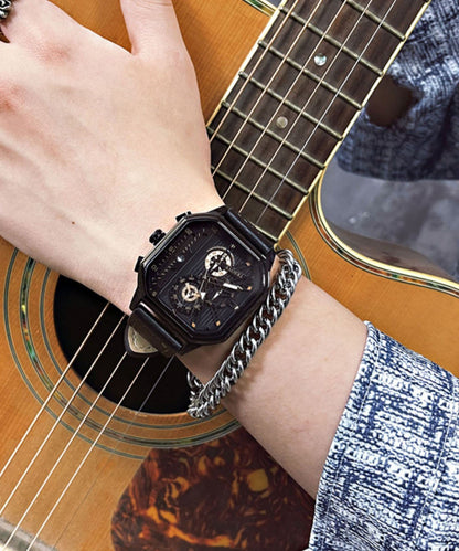 Rose Gold Leather Square Waterproof Watches