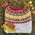 Vintage Color Block Fairman Island Print Comfy Sweater elevenforest