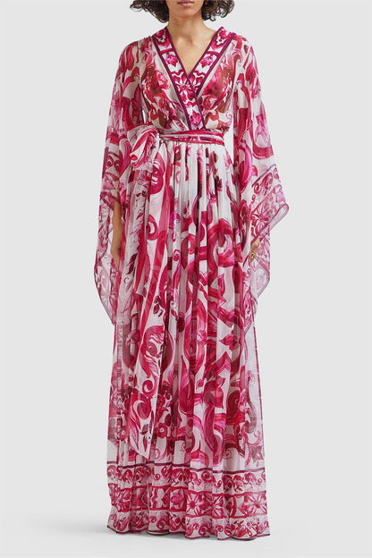 Chiffon Long Sleeve Maxi Dress