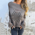 Casual Loose Hollow Crew Neck Sweater elevenforest