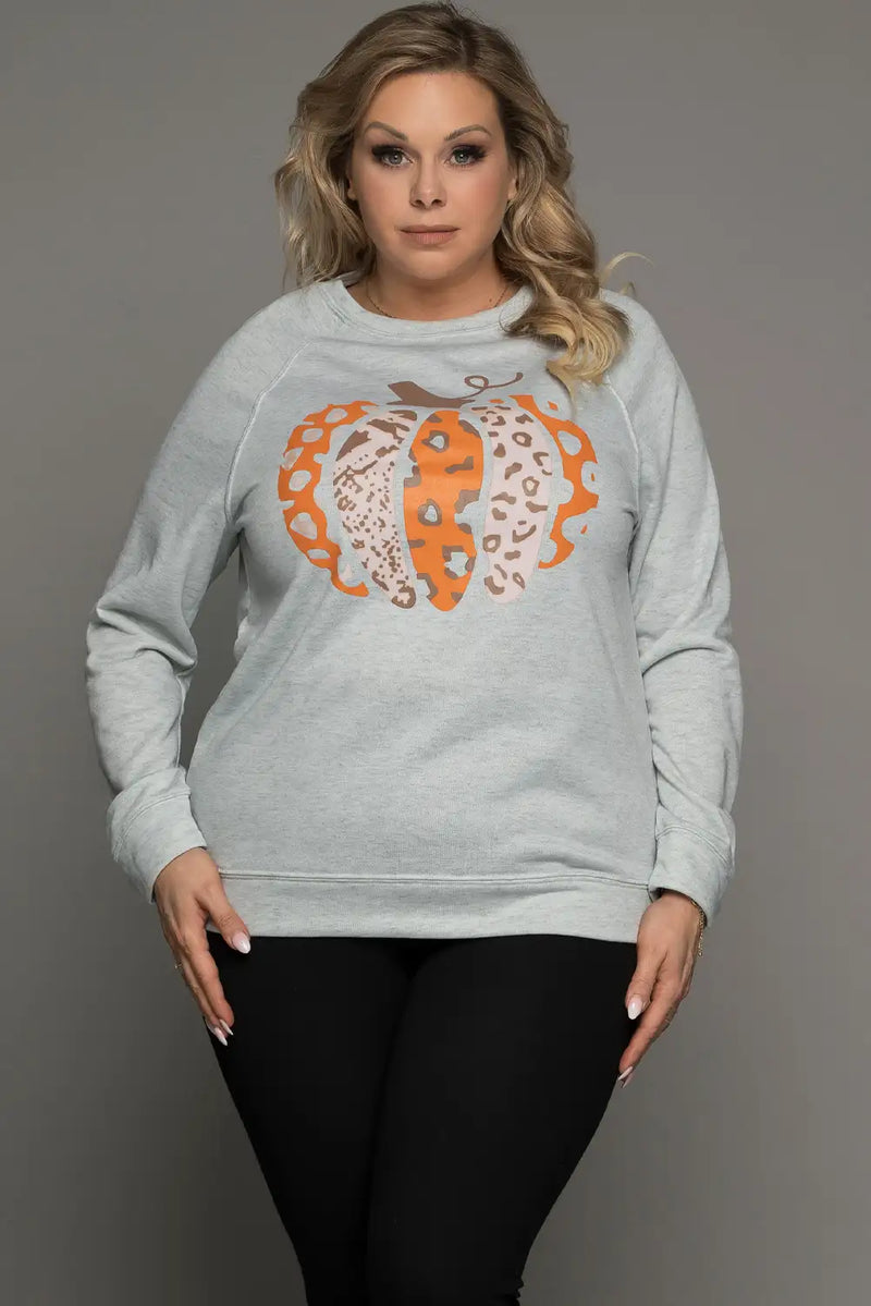 Leopard Print Halloween Gray Sweatshirt