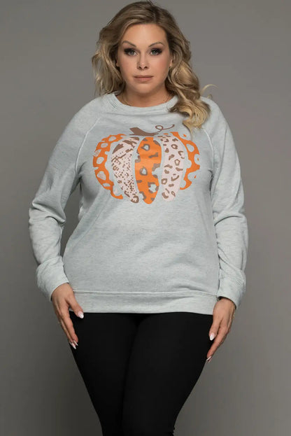 Leopard Print Halloween Gray Sweatshirt