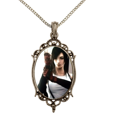 Tifa Lockhart Final Fantasy Vii Video Game Antique Silver Cameo Pendant Necklace