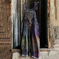 Vintage Viking Tree Of Life Gradient Art Linen Jumpsuit elevenforest