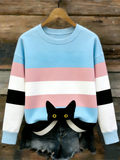 Comstylish Transgender Inspired Leisure Round Neck Long Sleeve T-shirt