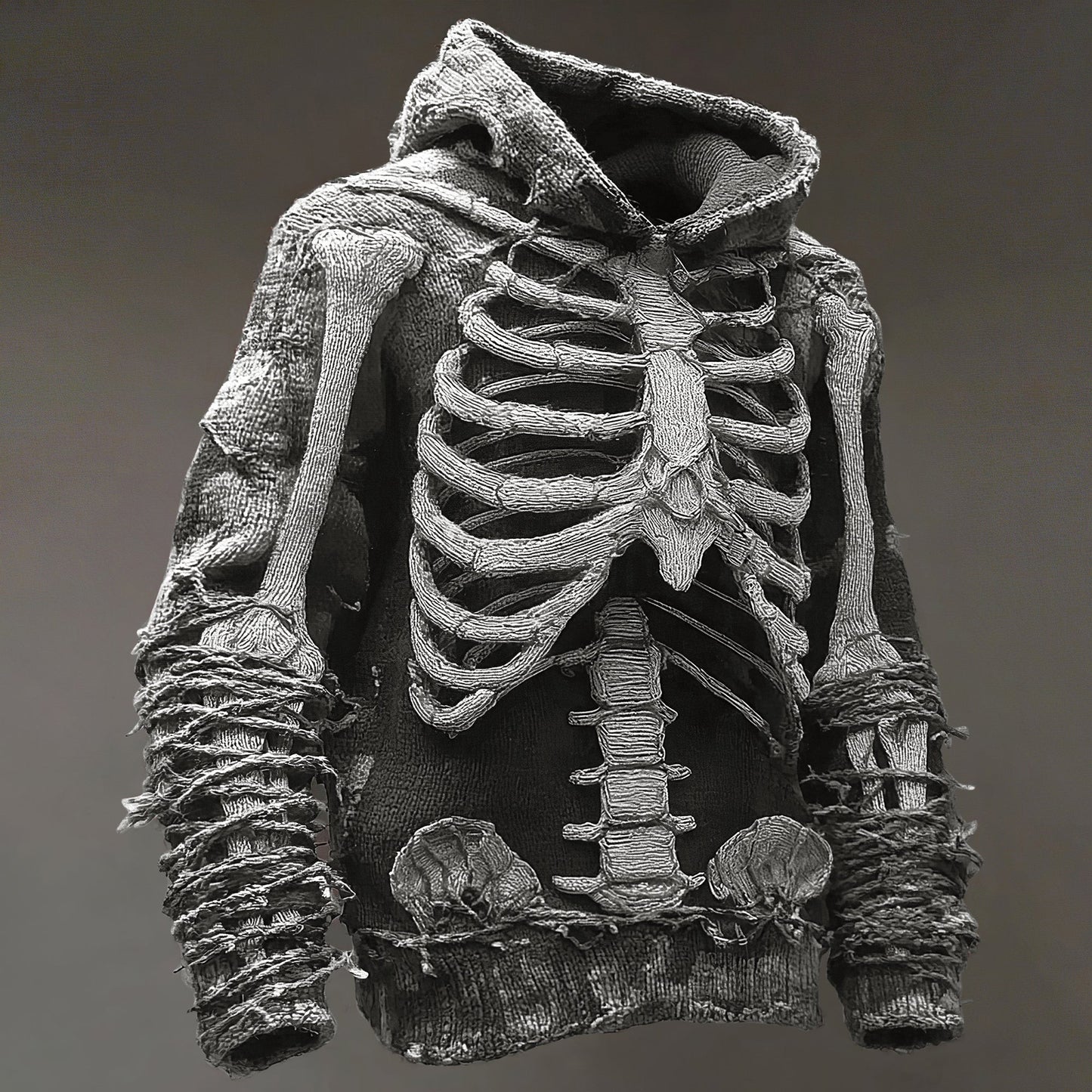 Men's Vintage Anatomy Knit Hooded Sweater artswardrobe
