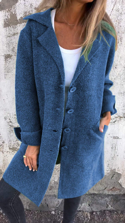 Lapel Single-breasted Long Coat