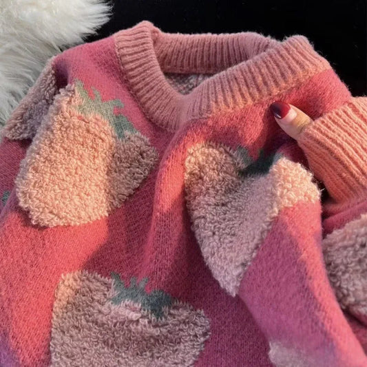 Carmen® | Pink oversized sweater with wedge heel