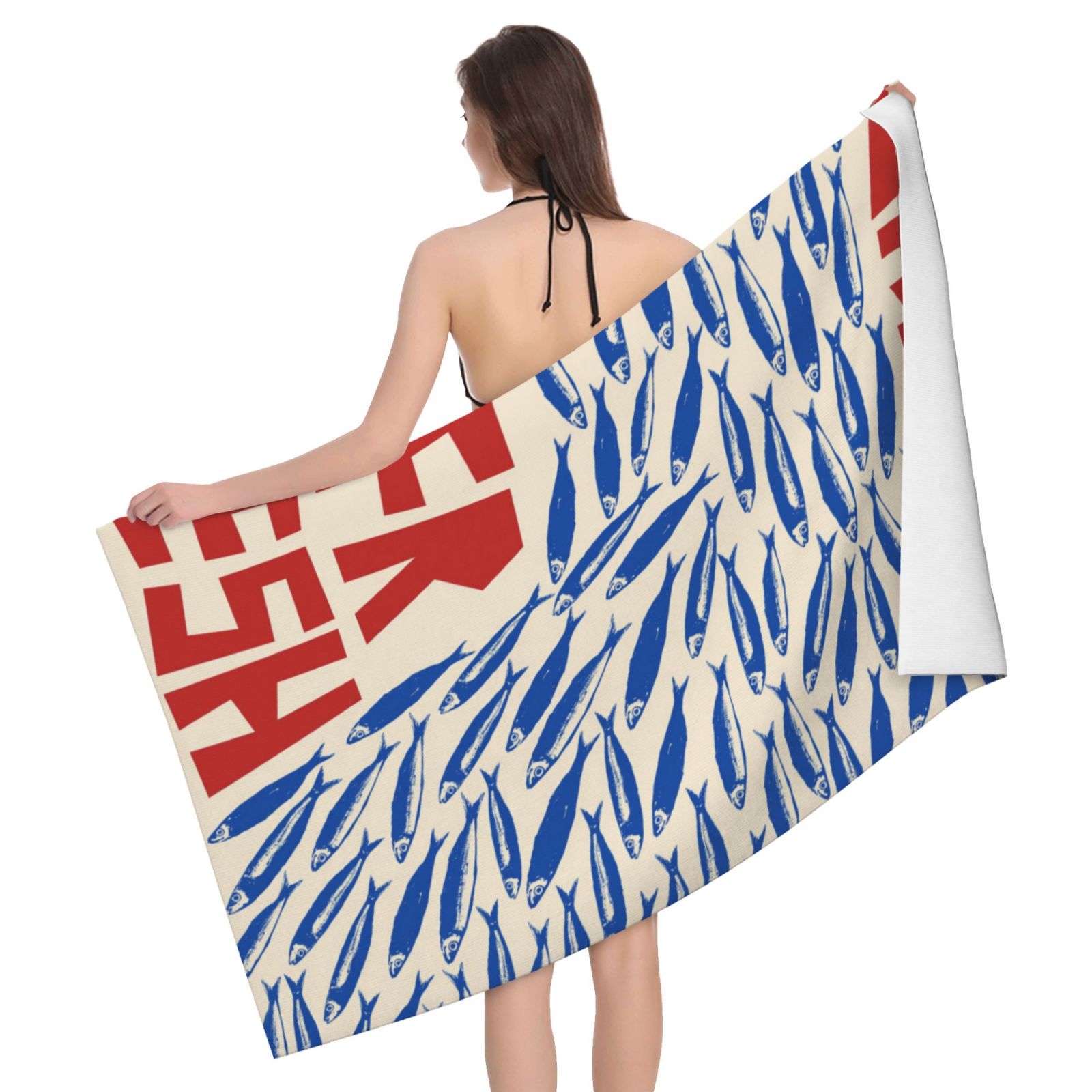 Fish Art Pattern Bath Towel elevenforest
