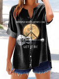 Women's Whisper Words of Wisdom Let It Be Graphic Art Print Cotton Lin