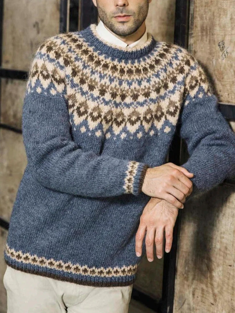 Retro Ethnic Style Fairman Island Knit Jacquard Sweater elevenforest