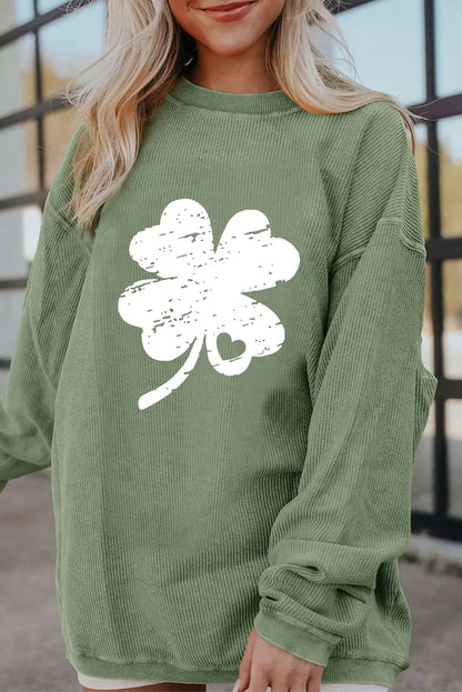Grass Green Distressed Clover Sweatshirt