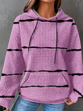 Women's Contrast Print Hooded Long Sleeve Sweatshirt 