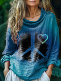 Women's Hippie Art Print Casual Long Sleeve Comfortable Cotton Shirt