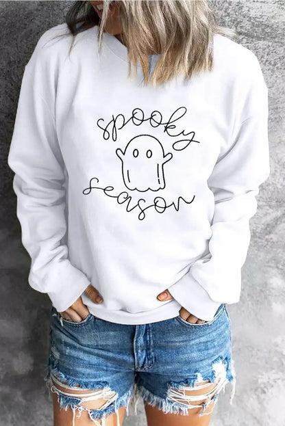 Beige Ghost Spooky Season Sweatshirt