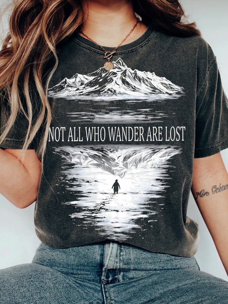 Comstylish Nihilism Penguin Not All Who Wander Are Lost T Shirt