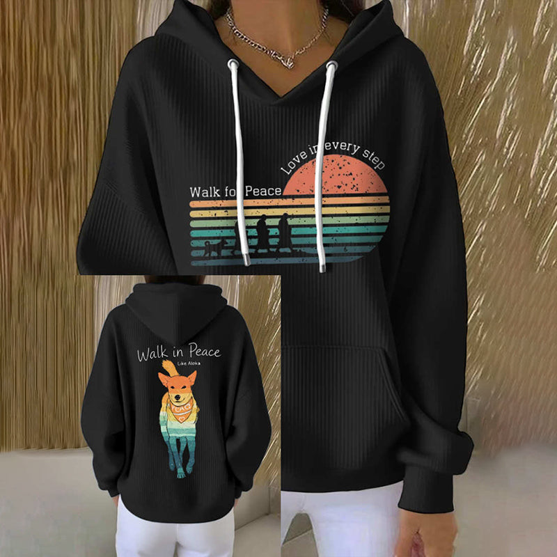 Comstylish Women's Walk For Peace Print Casual Hoodie