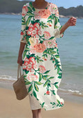 Women's Irregular Floral Pattern Resort Style Dress