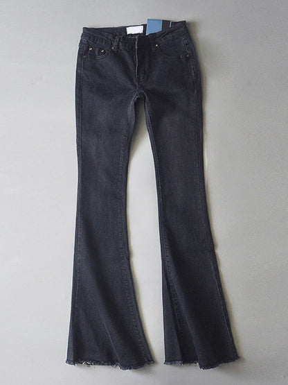 Jeans for Bell Bottoms Zipper Fly Button Fly Blue Denim Pants