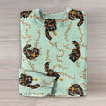 Comstylish Women's Cat Print Crew Neck Cozy Sweater
