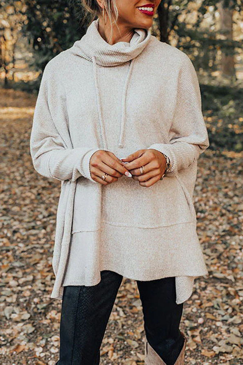 Color Turtleneck Hoodies