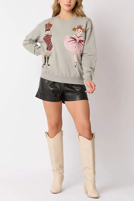 Christmas Soldier Sequined Sweatshirt