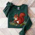 Comstylish Forest Squirrel & Plants Vintage Washed Sweatshirt