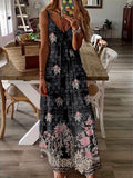 Ethnic Bohemian Floral Women's Loose Long Dress elevenforest