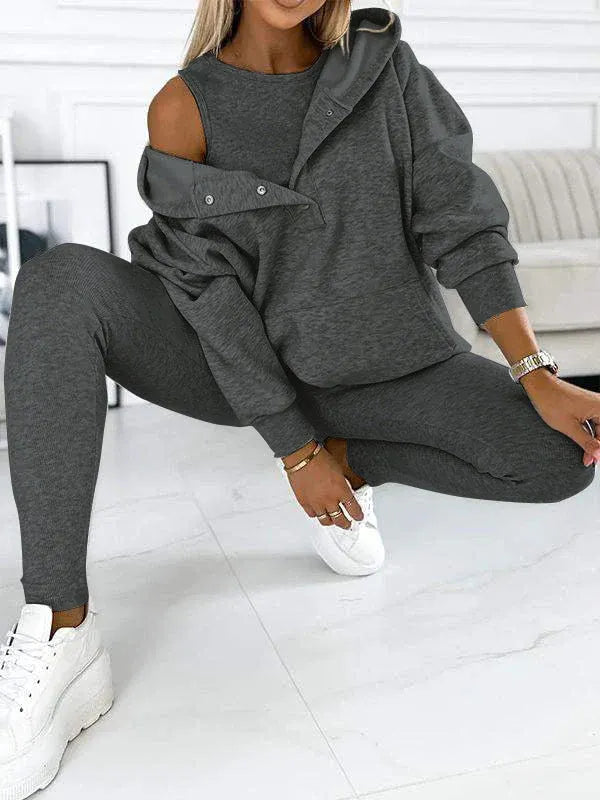 (s-5xl) and Comfortable Sweatshirt Three-piece Suit