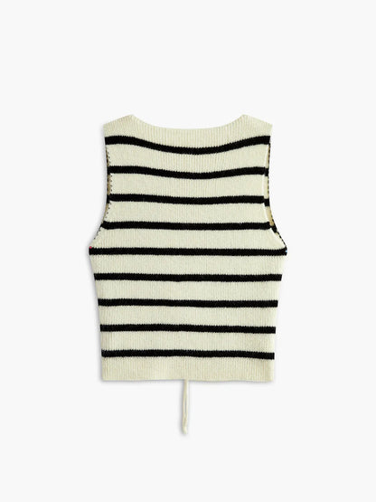 V-neck Striped Tie Sweater Vest