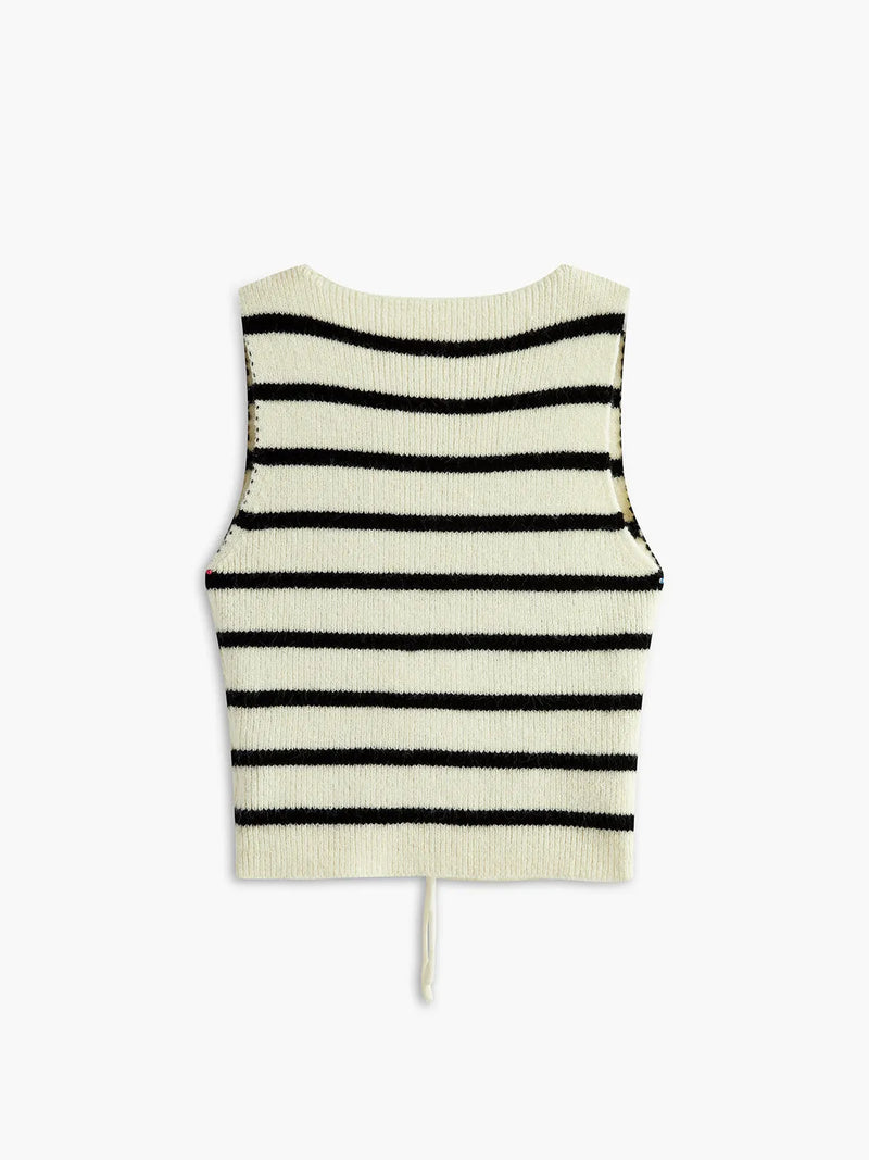 V-neck Striped Tie Sweater Vest