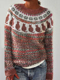 Vintage Cats Indspired Cozy Knit Sweater elevenforest