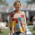 Women's Vintage Bohemian Floral Print Casual Linen Shirt elevenforest